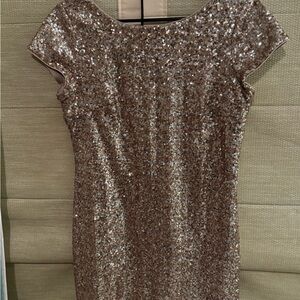 White House Black Market Gold Sequin Mini Dress